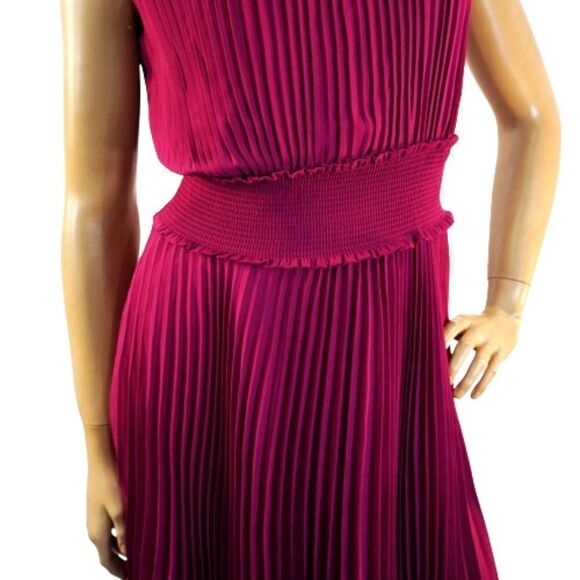 nanette Nanette Lepore High Neck Accordion Pleated Dress Sz 6 Bali Orchard NWT - Picture 6 of 13
